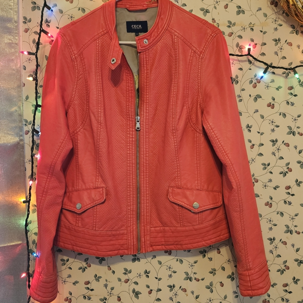 CECIL women's size medium pink leather jacket